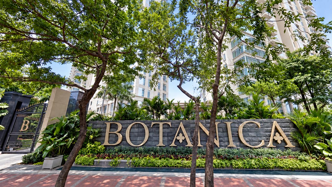 Pintu masuk Botanica Residence di Simprug