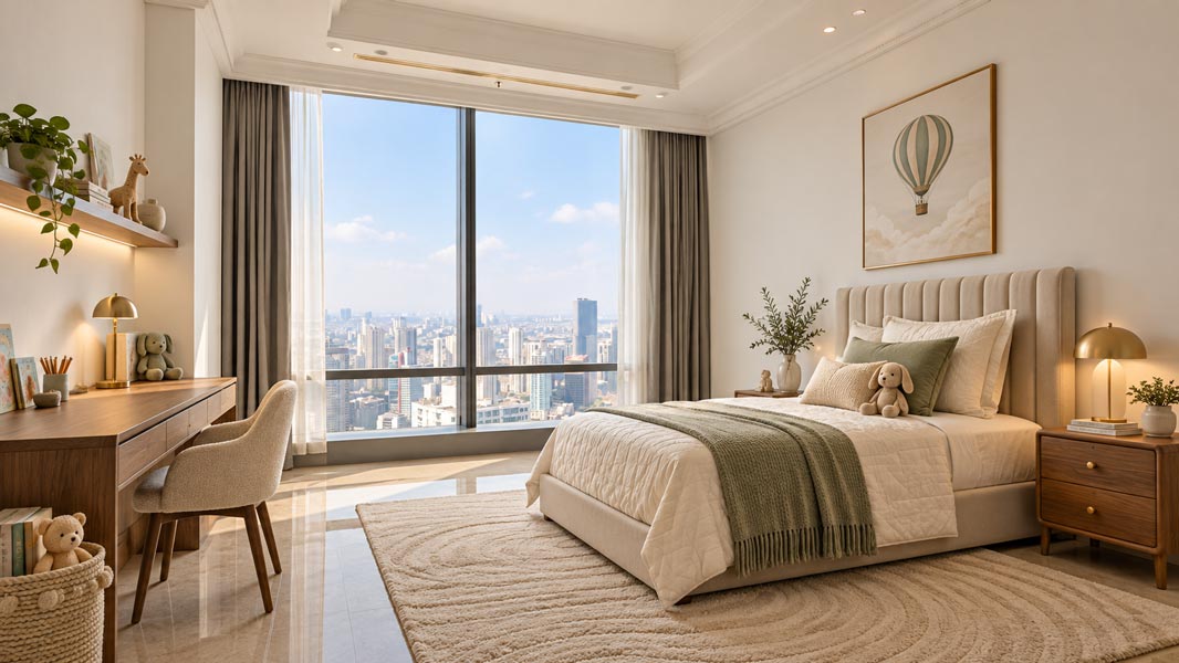 Kamar anak apartemen Raffles Residences