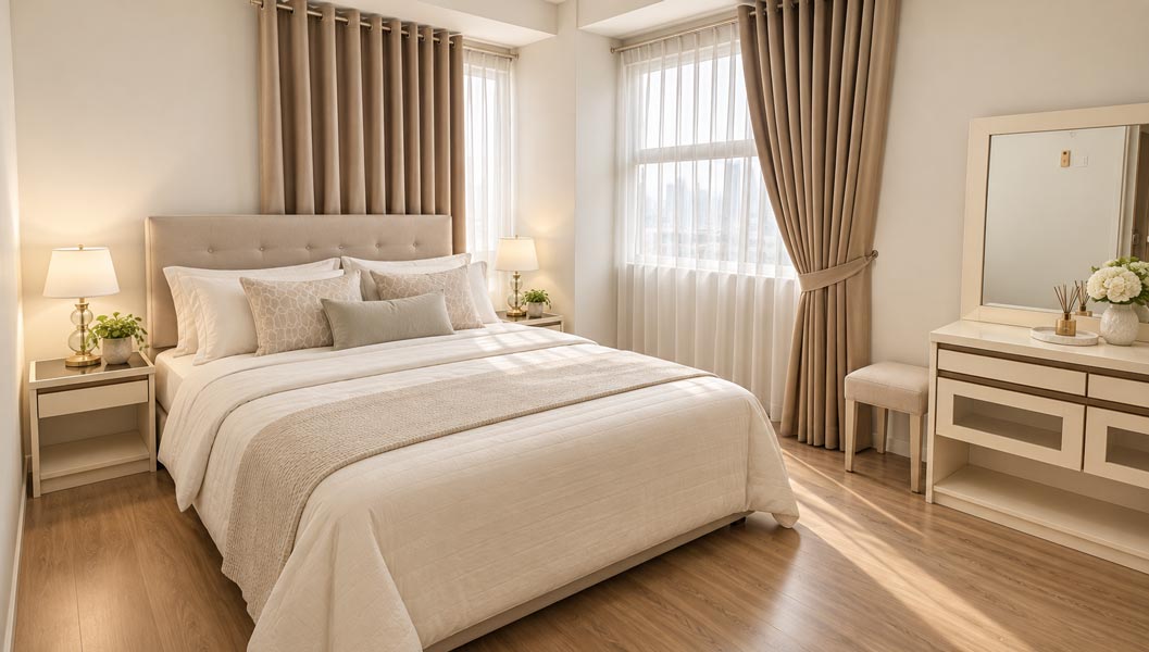 Kamar tidur apartemen 1Park Residences