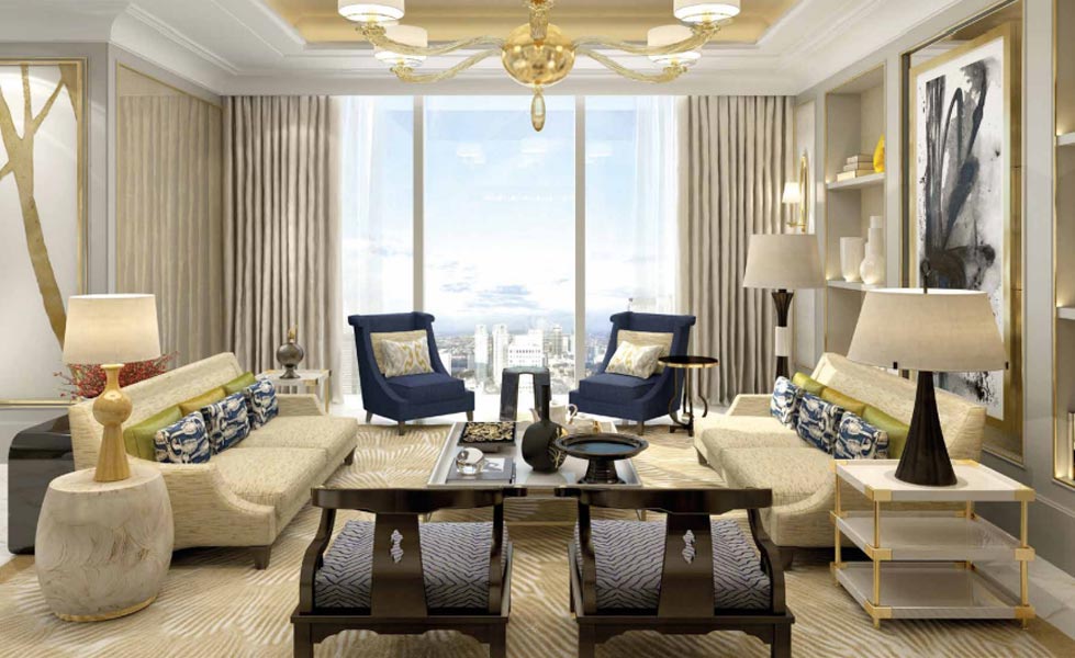 Foto lobby sebagai visual pendamping Sky Palace